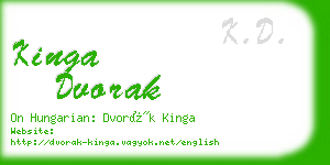 kinga dvorak business card